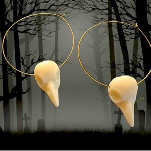 Raven Skull Hoops